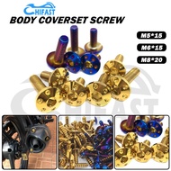 HIFAST M6*15/M8*20/M5*15 Screw Sprocket Hub Skru Body Coverset Screw Yamaha Lc135 Y15 Rear Fender Screw 125z Nvx Y16 Srl115 Gold Blue Titanium