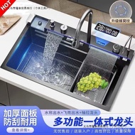 Single Sink Number Sink Whale Nano Waterfall Basin Thick Kitchen Stainless Steel Multifunctional Veg