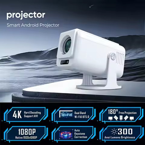 Everycom SKY-HY320 PRO White Projector Electric Focus Video Home Theater Cinema Smart Phone Beamer L