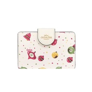 [Coach] COACH wallet (half wallet) FC7413 C7413 chalk multi ornament print PVC leather medium corner zipper wallet women [outlet product] [brand]