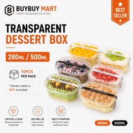 10pcs 280ml 500ml Oval Dessert Box for Chocolate Cake Tiramisu Pudding Bekas Kek Tiramisu Mousse Bek