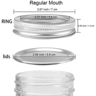 Canning Lids and Rings (24-Count) with One Bamboo Mason Jar Lid Organizer, Suitable for Mason Lids/C