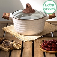 หม้ออเนกประสงค์ หม้อเคลือบหินอ่อน 2.9L 20cm Pot ใช้ได้กับเตาแม่เหล็กไฟฟ้าและเตาแก๊ส คุณภาพดี Look Ar