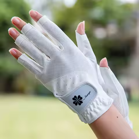 Comfortable Women's Sport Gloves Breathable Non-slip Fingerless Golf Gloves Fingerless Left Right Ha