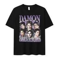 Damon Salvatore Ian Somerhalder T-Shirt - Oversized Retro Gothic Fashion for Women