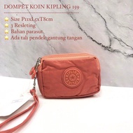 TERLARIS / DOMPET KOIN KIPLING 3 RES KP-159 MINI BAHAN PARASUT dompet kartu atm