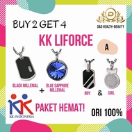 Terlaris Promo! Buy 2 Get 4 Kalung Kk Liforce Black + Blue / Ori 100%
