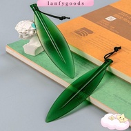LANFY Willow Leaf Shape Letter Opener Tool, Safe Plastic Letter Opener Bookmark, Practical Pointed Tip Durable Green