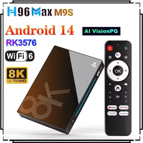 H96 Max M9S AI VisionPQ Smart TV Box Android14 Rockchip RK3576 8-Core 8G 128G DDR4 BT5.4 1000M Wifi6