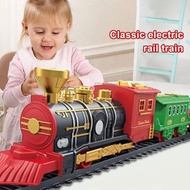 Christmas Train Electric Toys Christmas Tree Decoration Train Track Frame Railway Car With O7h8