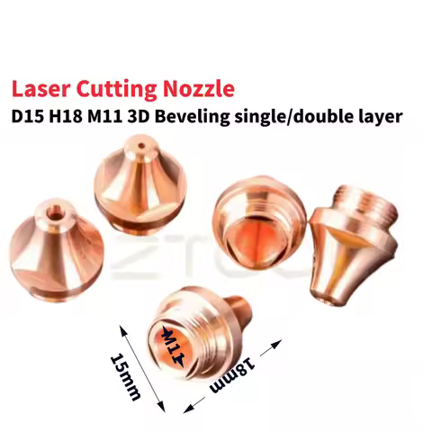 3D Bevel Laser Cutting Nozzles D15 M11 H18 Single Double Layer High Speed Supercharged For Raytools 