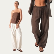 Bamboo Blonde - Avery Pants | Relaxed Leg, Adjustable Waist | Sheer Fabric | Balinese Beach Party Ou