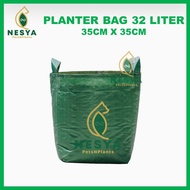 HITAM HIJAU Planter Bag 32 Liter 35x35 Black Green Plant Container Pot - Planter Bag