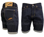 TPPJEANS DN DarkBlue Raw Denim Selvedge กางเกงยีนส์ขาสั้นผ้าดิบริมแดง ปักขนนกเดินริมกระเป๋า งานตัดเย