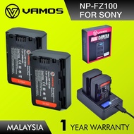 Vamos Sony FZ100 NP-FZ100 Battery and Dual LCD Charger Kit for Sony A1 A9 A7III A7RIV A7RIII A7C FX3