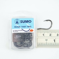 SUMO เบ็ดซูโม่ รุ่น 4X อิเซม่า กล่องฟ้า เบอร์ 5-20 หน้าบิด ก้นรู ตัวเบ็ดตกปลา ISEAMA TWIST RING (20ต