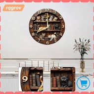 [rqgrov] Retro Design Wall Clock Wall Hanging Clock Vintage Design Silent Creative