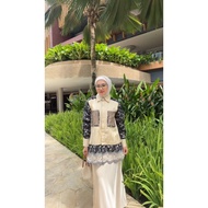 KEMEJA KATUN Hello Bestie - Eirene Shirt LD 114cm - Women's Long Sleeve Shirt with Floral Pattern an