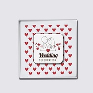 壓克力 LED 婚禮邀請卡 方形紅白Wedding 含紙信封 結婚禮物