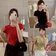 OFF SHOP New 2025 Crop Top Short Sleeves Round Neck Simple Easy To Wear Premium Grade'fy8701