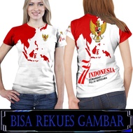 CS113 Baju Kaos Wanita 17 Agustus Hut Ri Dirgahayu 77 Bendera Indonesi