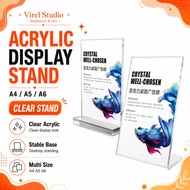 A6 / A5 / A4 (VS) Acrylic Display Stand Acrylic Poster Menu Holder Clear Frame Desktop Display Stand