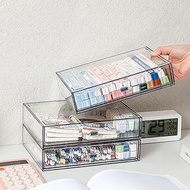 Ykpoqir Clear stackable storage drawers 3-tier plastic drawers organizer,Convenient for organizing office supplies, school supplies, stationery, cosmetics(3 Draws)