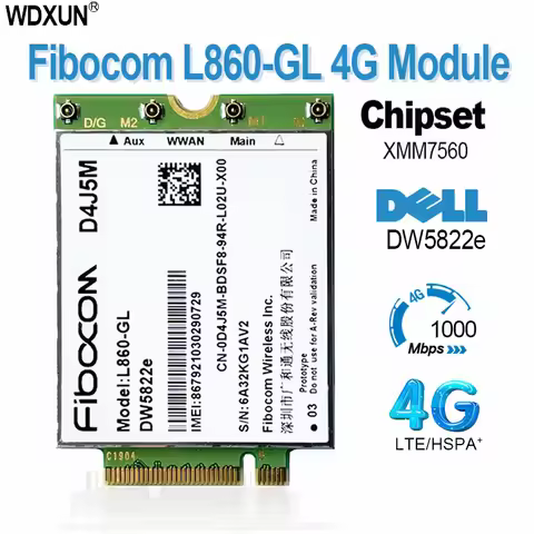 FOR DW5822e L860-GL D4J5M 4G Module 1Gbps Cat16 4G Card 4G module M.2 For dell Inspiron 7490 Laptop 