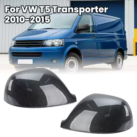 Rearview Mirror Cover Cap For VW T5 T6 TRANSPORTER For VW Amarok 2010-2019 Carbon Fiber Buckle Side 