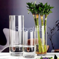 Round glass flower vase 30cm high, cylindrical glass flower vase, cylindrical flower vase, decorativ