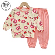 Bộ dài tay thun lạnh Minky Mom kiểu alibaba cho bé gái 7-28 kg TD-IN121