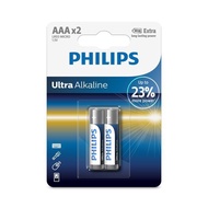 Blister of 2 AAA Ultra Alkaline Batteries Philips LR03E2B