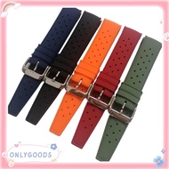 ONLYGOODS1 18mm 20mm 22mm Silicone Strap, Sports Pin Buckle Silicone Watch WristBand, Replacement Men Women Watch Band for /Seiko/Citizen Watch Accessories