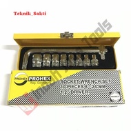 PROHEX Kunci Sok Set 10 Pcs 8 - 24 mm 0.5 Inch