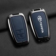 Zinc Alloy Goatskin Leather Smart Keyless Remote Car Key Fob Case Cover Shell Holder Chain Buttons P