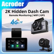 Acroder Dashcam kereta 4G GPS WiFi 2K HD 24H Remote Monitoring Dashcam Night Vision