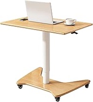 YVYKFZD Portable Lectern Podium Stand, Mobile Laptop Podium Pulpits, Height Adjustable Church Pulpit with 4 Rolling Wheels, Sit-to-Stand Lectern Desk for Office, School (Color : Wood color)