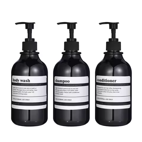 Shower Refillable Plastic Shampoo Pump Bottles Shampoo Conditioner Soap Dispenser for Hotel Bathroom