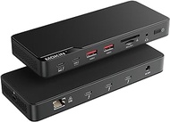 Thunderbolt 4 Dock, 11 Ports, 96W Charging, 3X Thunderbolt 4 40Gb/s, 2 x USB-A 3.1, 1 x USB-C (10Gb/s), 2.5GbE, Audio, SD, Single 8K or Dual 6K Displays, Compatible for M1/M2 Mac, PC with 0.8m Cable