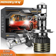 N9 2pcs LED Mini Headlamp Headlight H1 H4 H7 H11 9005 9006 bulb 12800LM 120W 6000K Easy to install S
