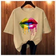 BAJU KAOS KOREAN STYLE KPOP LIPS COLOR BAJU KAOS IMPORT BEST QUALITY BLUS BUTTER JUMBO OVERSIZE KPOP