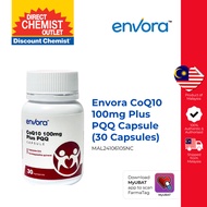 Envora CoQ10 Co-enzyme Q10 Plus PQQ  100mg x 30s - Heart Health, Energy Booster, Anti Aging | Kesiha