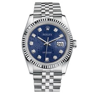 R.rolexeess Log Type Blue Dial Original Diamond-Studded White Gold Ring Automatic Mechanical Watch M