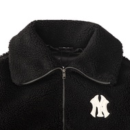 MLB Official Couples Jacket - Black Imitation Lamb Fleece with Lapel
