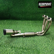 For CFMOTO 675SR-R 675NK 2024-2025 Motorcycle Exhaust Full System Underbelly Header Front Pipe With 