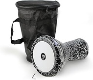 Children's Darbuka Drum Percussion Cast Aluminium Cracked Lacquer Effect Black/White 2040-S-B 30 cm