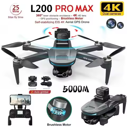 L200 PRO MAX GPS Drone WIFI FPV Hover Professional 4K Camera 2-Axis Gimbal 5KM Obstacle Avoidance Br