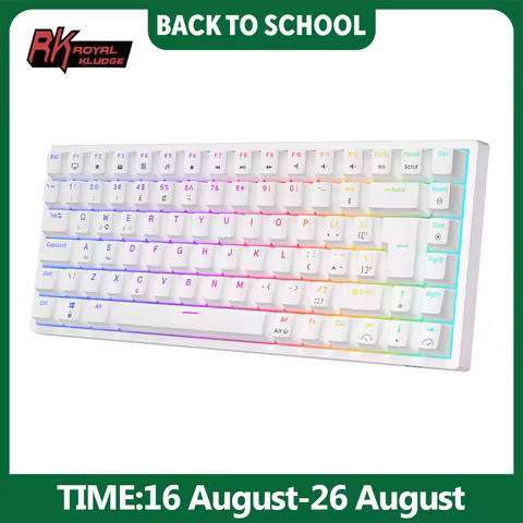 RK ROYAL KLUDGE RK84 75% RGB Triple Mode Mechanical Keyboard BT5.0/2.4G/USB-C 84 Hot Swappable Bluet