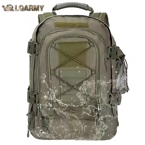 LQARMY 60L Male Travel Tactical backpack Hiking Camping backpack Expandable Army Backpacks Molle 3 D
