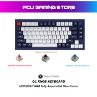 Keychron Q1 Knob Hot-Swap RGB Fully Assembled Blue Frame - Gateron G Pro Switch
